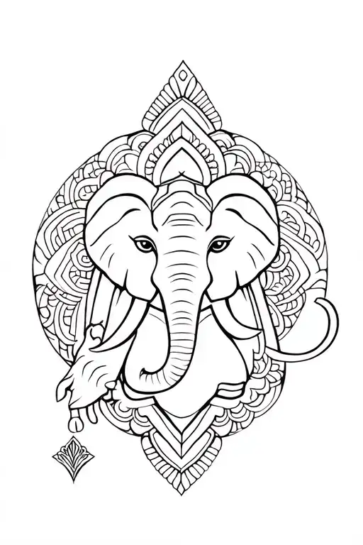 Traditional Laotian Tattoo With An Elephant