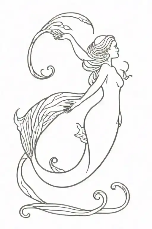 Semi Colon As A Mermaid