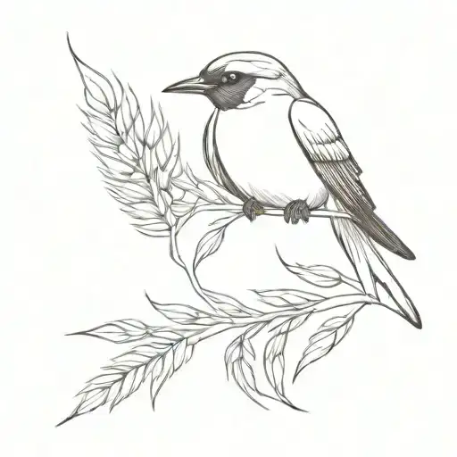 A Swallow With Wheat On The Collarbone