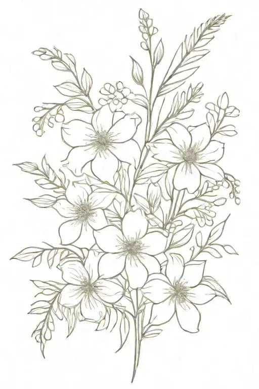 June And July Birth Flower Bouquet With Stems