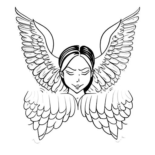 Angel Wings With Halo On Top With Words Ttfialy On The Inside