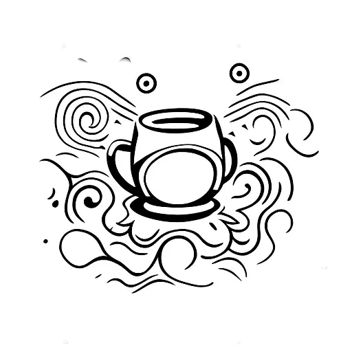 Tea Cup With The Sunset Coming Out Of The Top