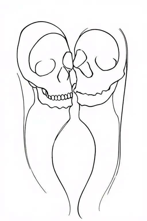 Two Skulls Kissing Inside