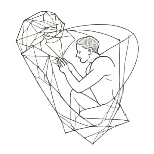 Abstract Geometric Design Representing The Bond Between A Father And Child