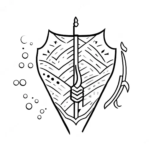 Sword Going Through A Small Acorn