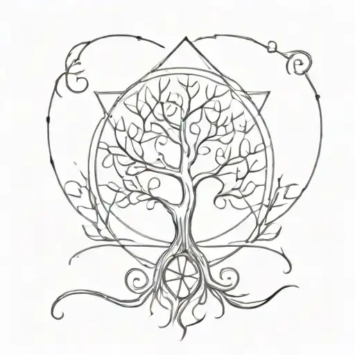 Tree Of Live And Triqutra Created By Its Branches