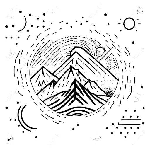 Combine Elements Of Hiking And Astronomy To Create A Celestial Mountain Range