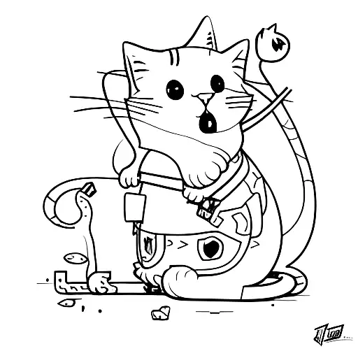 Lazy Cat Playing With His Mouse On The Ground