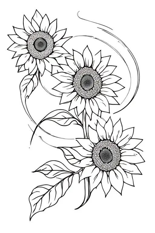 Abstract Mystical Ancient Letters Mixed Sunflower