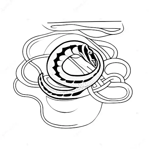 Black And White Snake With An S Incorparted