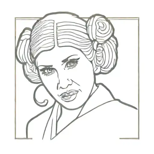 Princess Leia Simple Line Tattoo Featuring