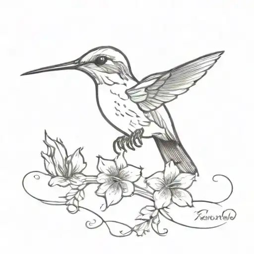 Humming Bird Tattoo With Date Of Birth Of A Boy Who