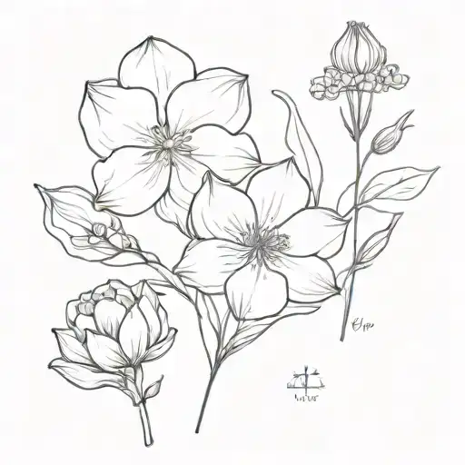 Two October Birth Flowers With A November Birth Flower And A January Birth Flower