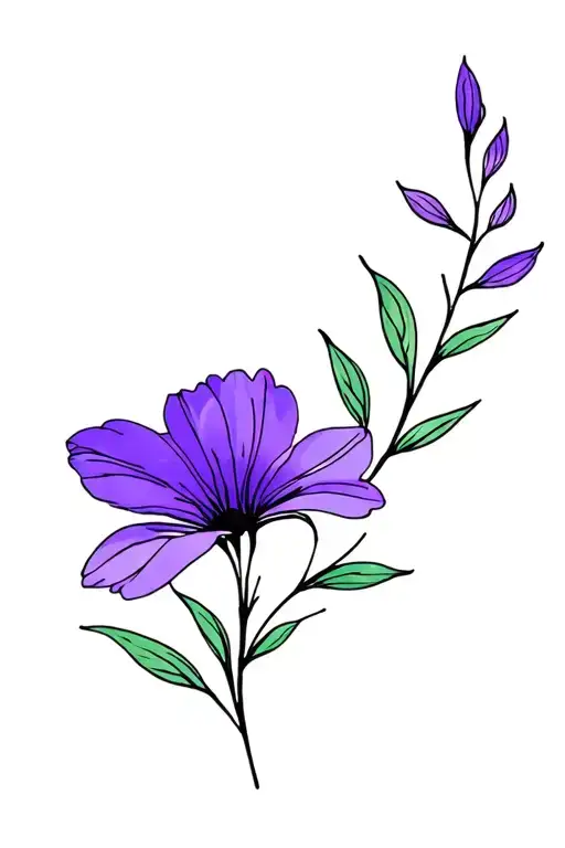 Fine Line Violet Flower