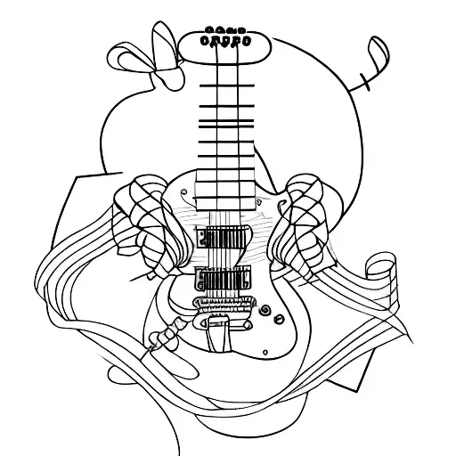 Guitar With Ribbon That Says Stw