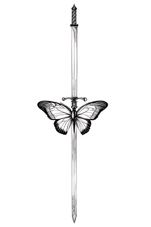 Butterfly On Samurai Sword
