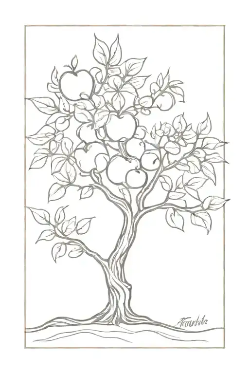 Apple Tree Intertwined With Pecan Tree