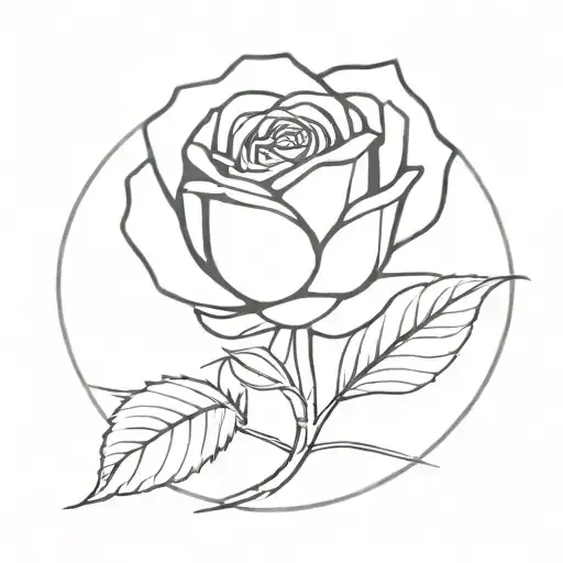 A Sleek Minimalist Tattoo Of A Rose Intertwined With Rare Stones