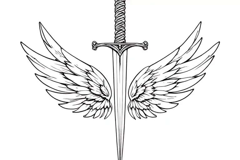 Sword Between Fairy Wings Spread