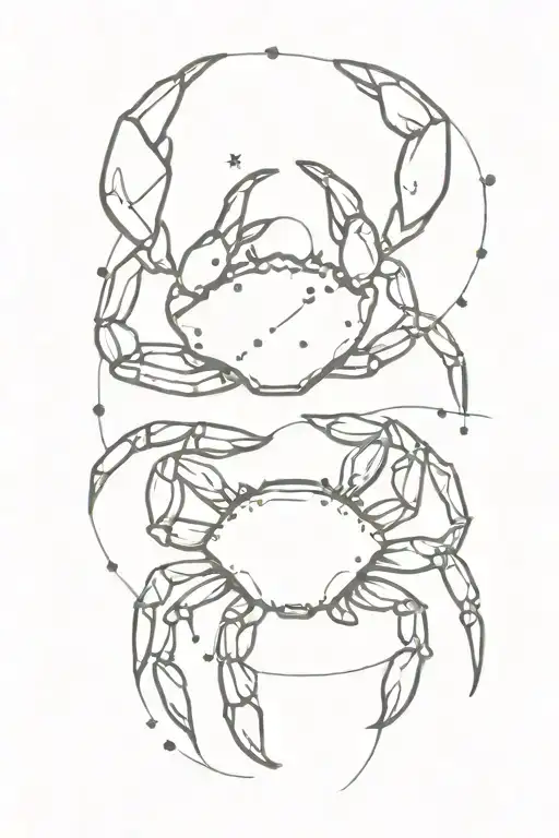 Cancer Crab With Constellation
