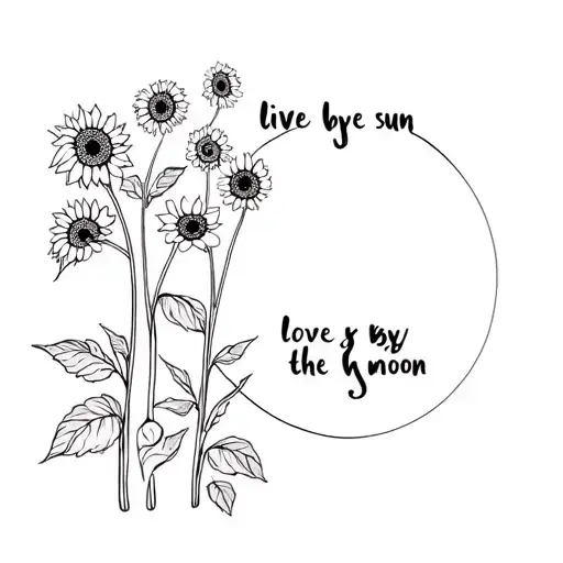 Live By The Sun Love By The Moon With Sunflowers Growing