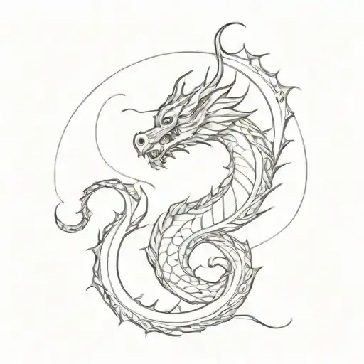 Feminine And Elegant Dragon For The Back