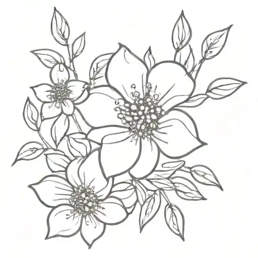 Bold Line Flower Cluster