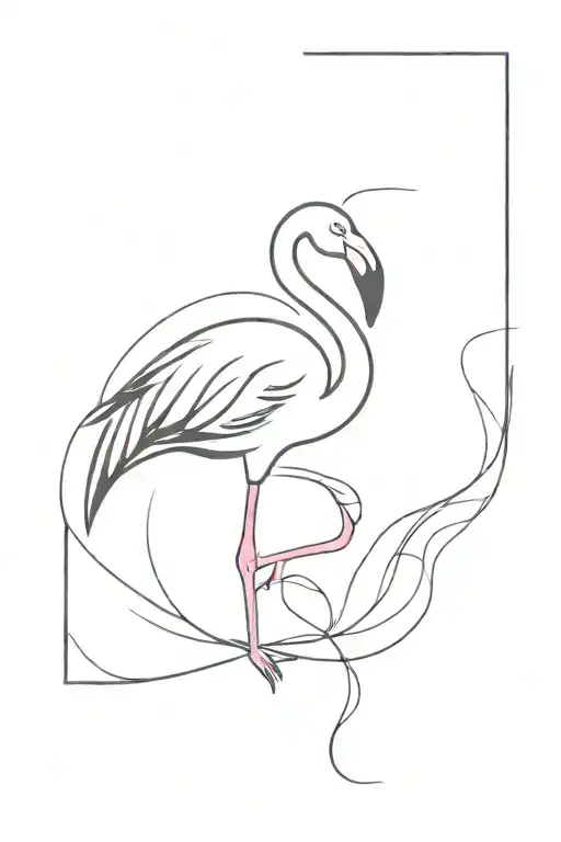 Simple Flamingo Filled With Pink Color