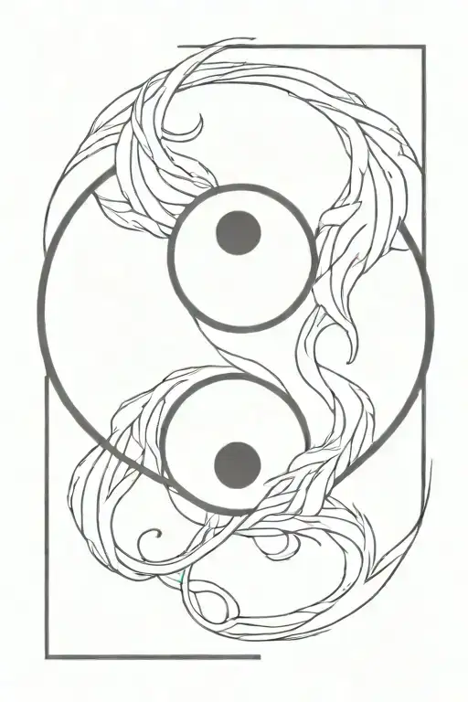 Angel Number 333 Fused With A Yin Yang Symbol Intertwined