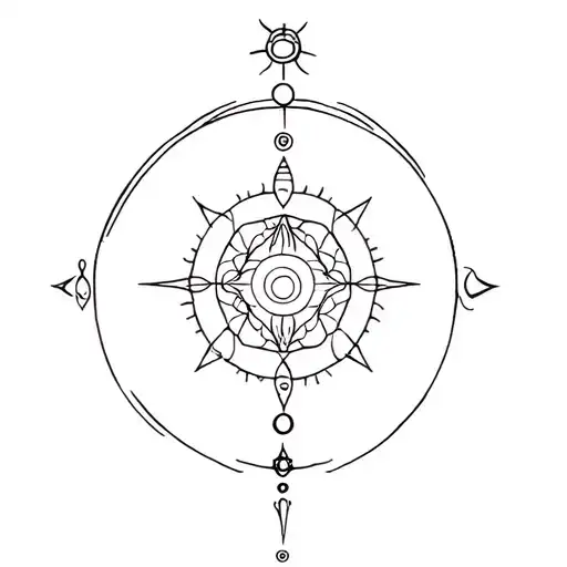 Celestial Tattoo With Chakra Symbols Incorporated