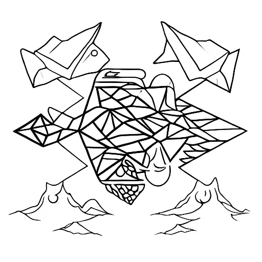 Elemental Triangles With Whale Fox Salamandra And Phoenix