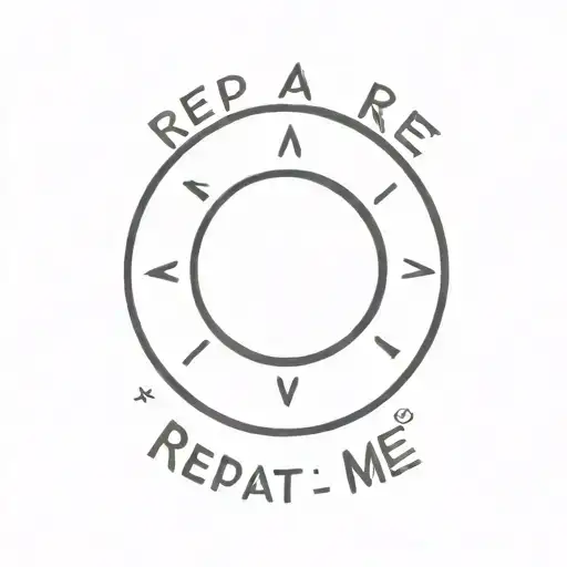 The Words 'Repeat After Me' Written In All Capslock In Circle Form