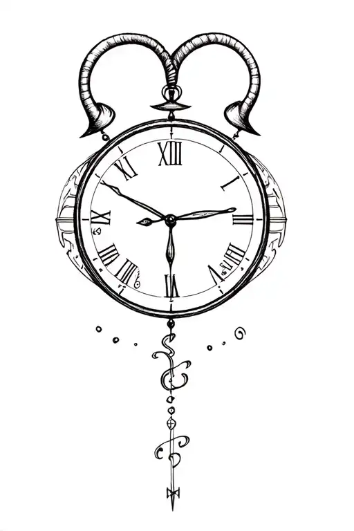 Capricorn Zodiac With A Clock To Represent The Time And That I Need Enjoy The Life