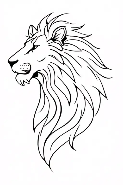 Lion Face Profile Holding