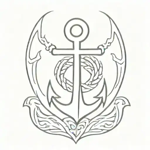 Navy Chief Petty Officer Anchor With Filipino And Guamanian Tribal Filled