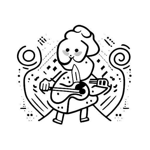 Chef Knife And Guitar