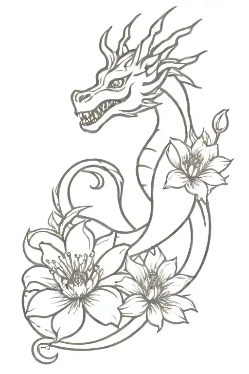 Dragon And Flowers