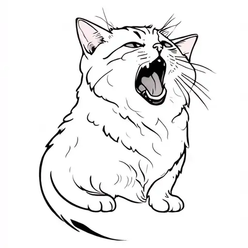 A Cat Yawning