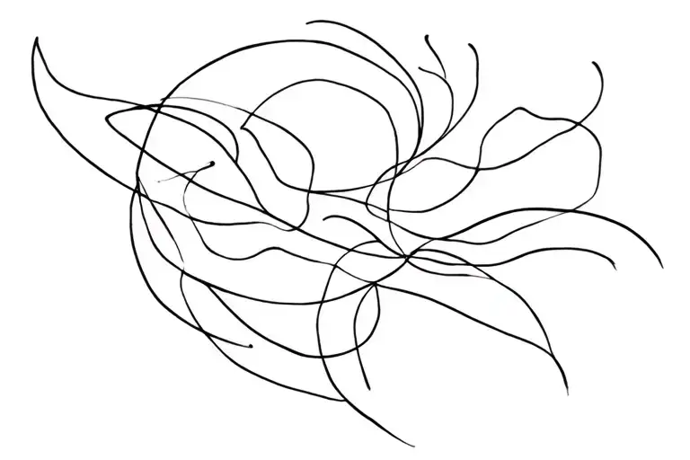 Line Work Tattoo Fine Line For Hip Area Flowy Lines