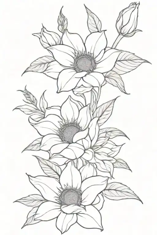 Sunflower Rose Lilly Daffodil Boquet Held Together