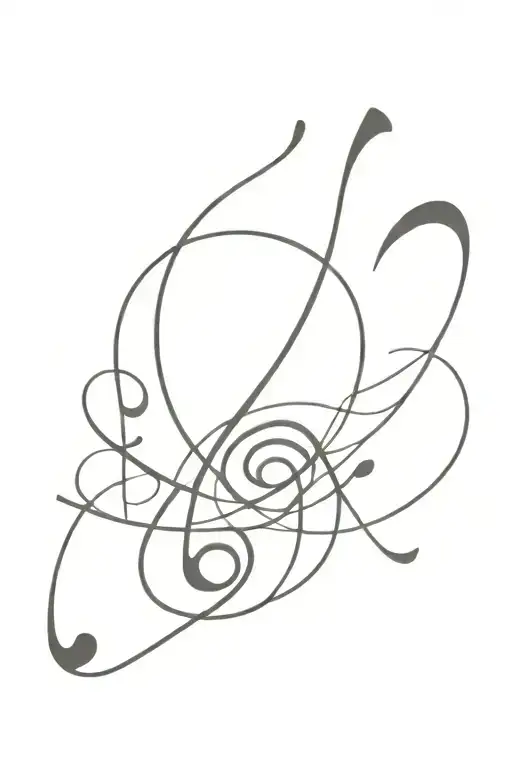 Different Music Notes Intertwined