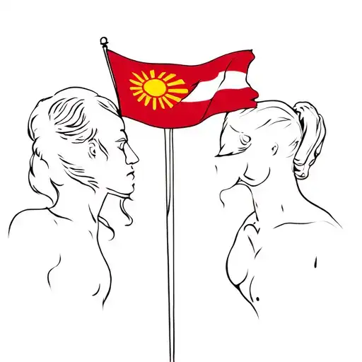 Tatoo For Brother And Sister With Macedonian Flag Inside