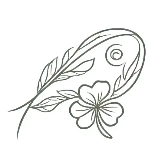 Fire Shamrock Feather Intertwined