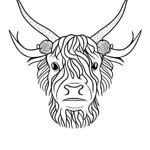 Highland Cow Head In Winter