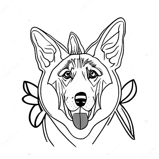 German Shepherd With A Butterfly