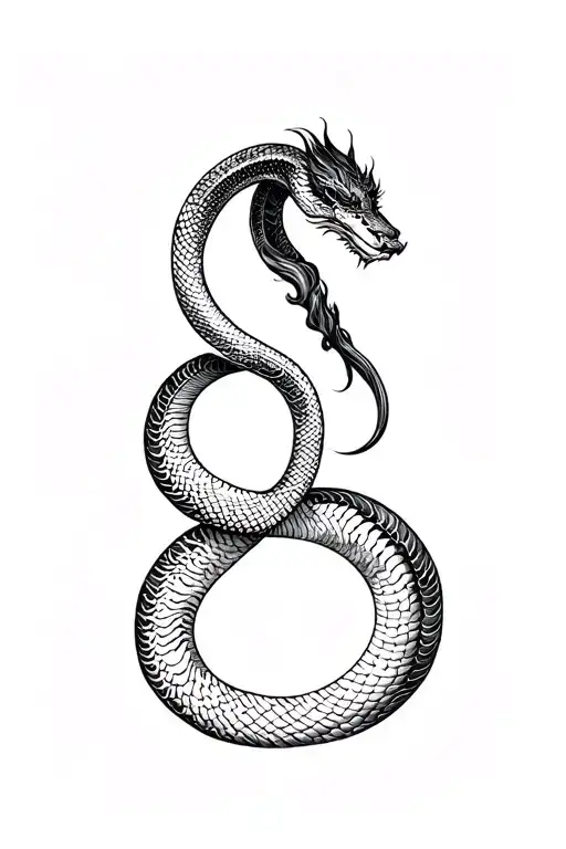 Smoke Snake And Chinese Symbol Intertwined