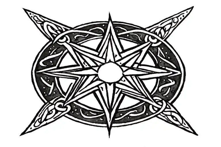 North Star With Gaelic Pattern Emmiting From It The Path Of Life