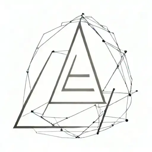 Mirrored Letter E Surrounded By A Black Triangle Shape