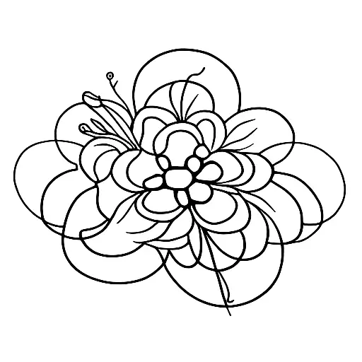 A M L In Script Font Joined To A Singular Forget Me Not Flower