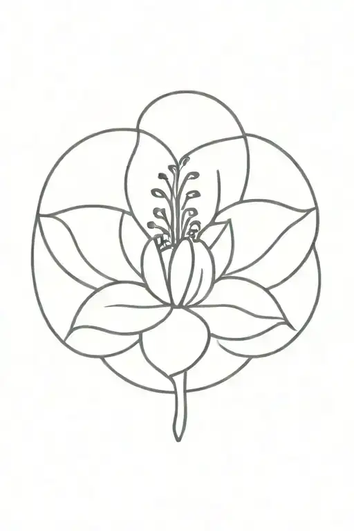 Small Elferflower Black And White